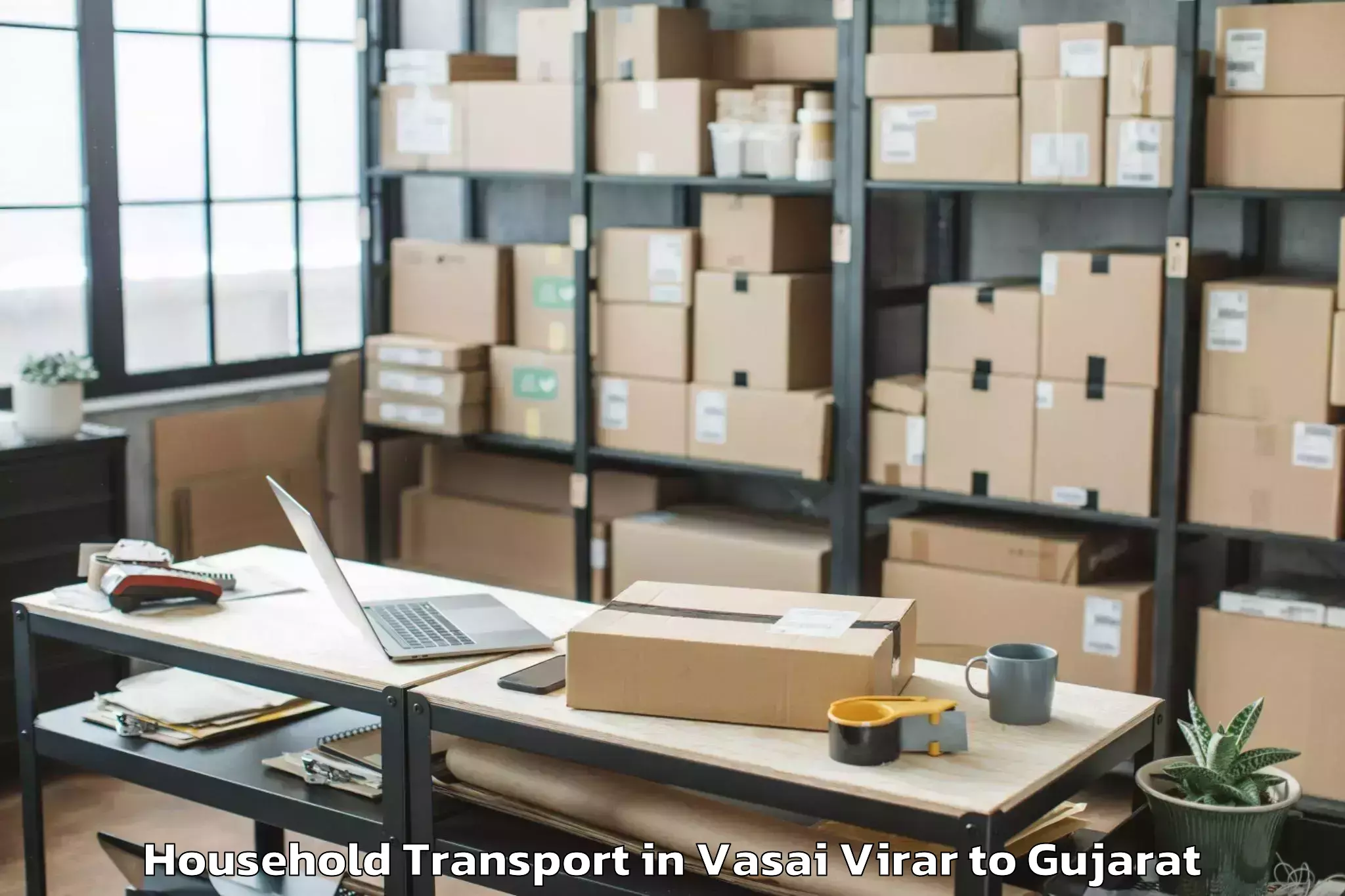 Top Vasai Virar to Ambaji Household Transport Available